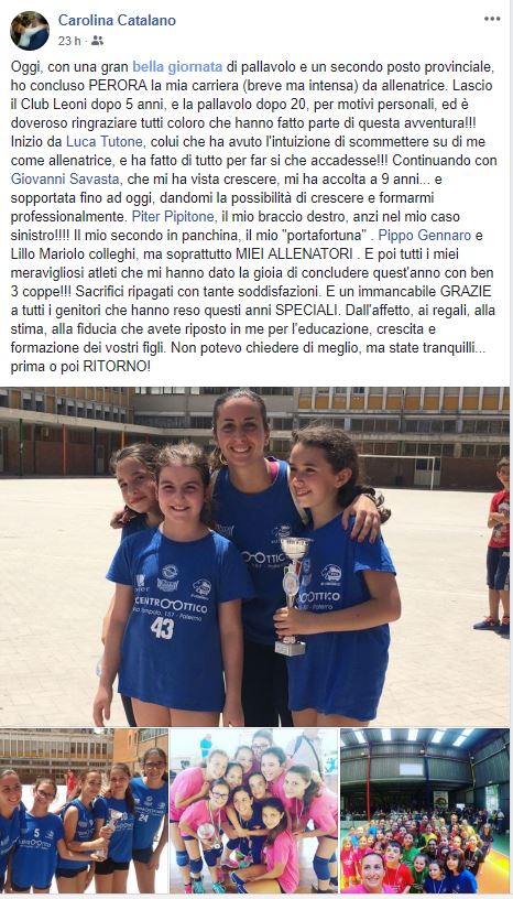 Scopri di più sull'articolo Carolina Catalano saluta il Club Leoni: “A presto”
